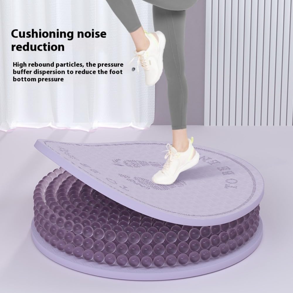 Tapis de yoga circulaire extra épais et tapis de corde à sauter – Absorbant le bruit, tapis d'exercice antidérapant pour salle de sport à domicile, protection du sol (64 x 64 x 20 mm, épaisseur 6-20