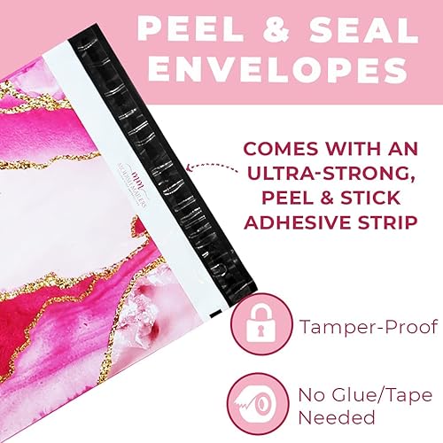Miniatura 4 de Sobres de polietileno de 14.5 x 19 pulgadas (resistentes al desgarro, impermeables), diseño floral, autosellantes, grandes, para envíos de ropa,