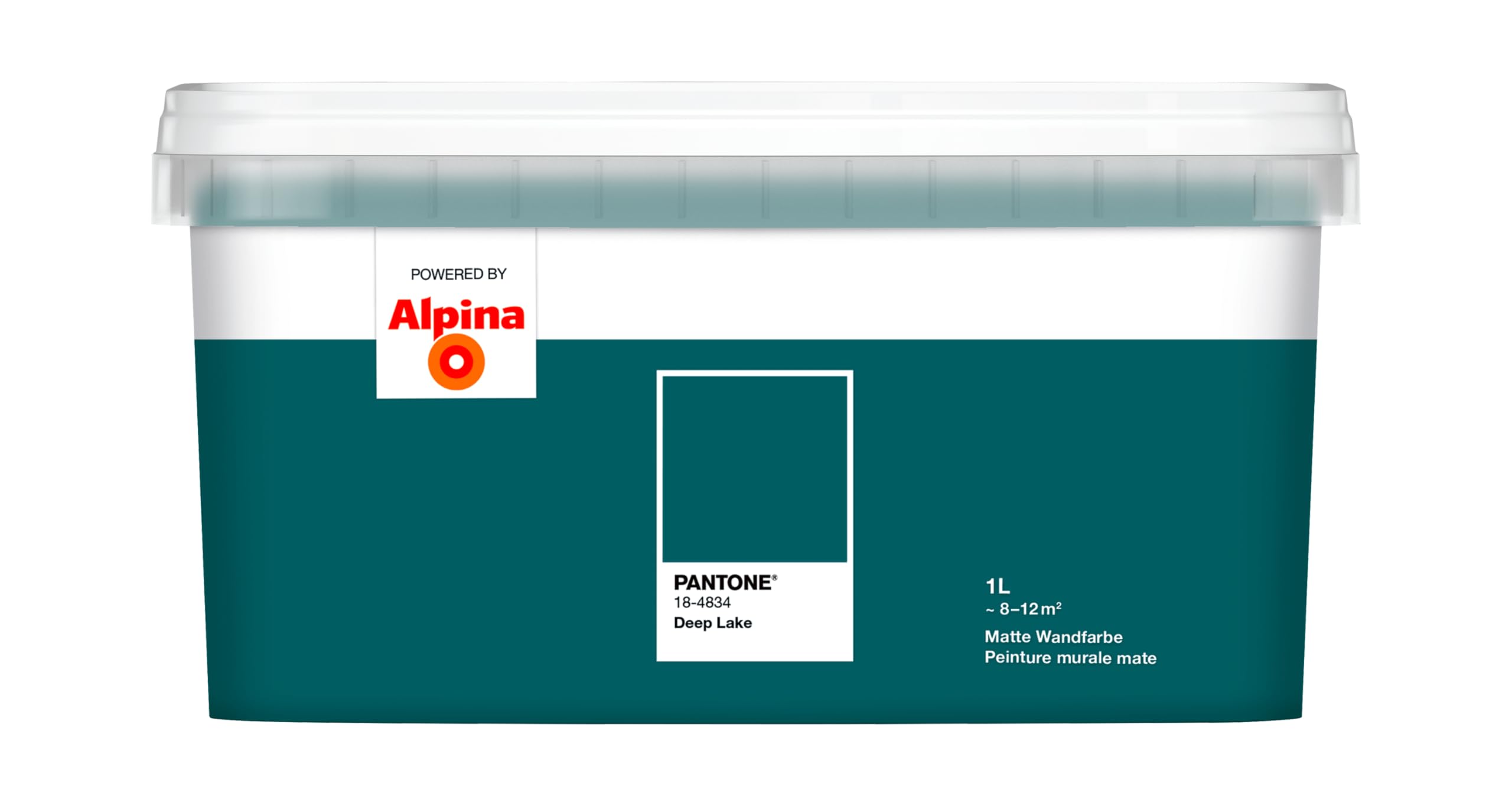 Alpina Wandfarbe Pantone 18-4834 Deep Lake, Matte Innenfarbe, 1 L