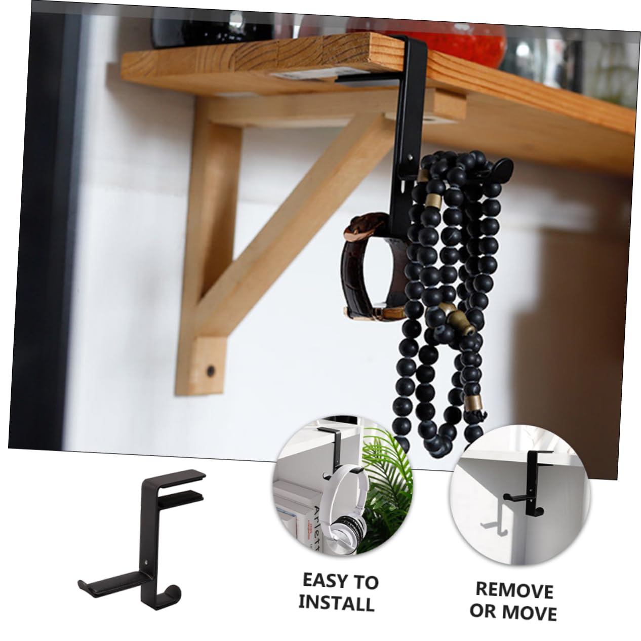 Alipis 3 Piezas soporte para auriculares colgador de auriculares de escritorio soporte para gancho para auriculares perchas gancho de auriculares Gancho de montaje para auriculares PU