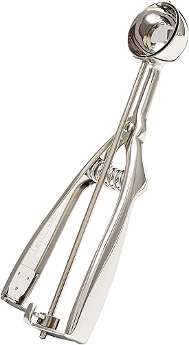 Cuchara de acero inoxidable para helado y galletas  Cuchara de tamaño extra pequeño, diseño de palanca con resorte, para sorbete, melón, albóndigas,