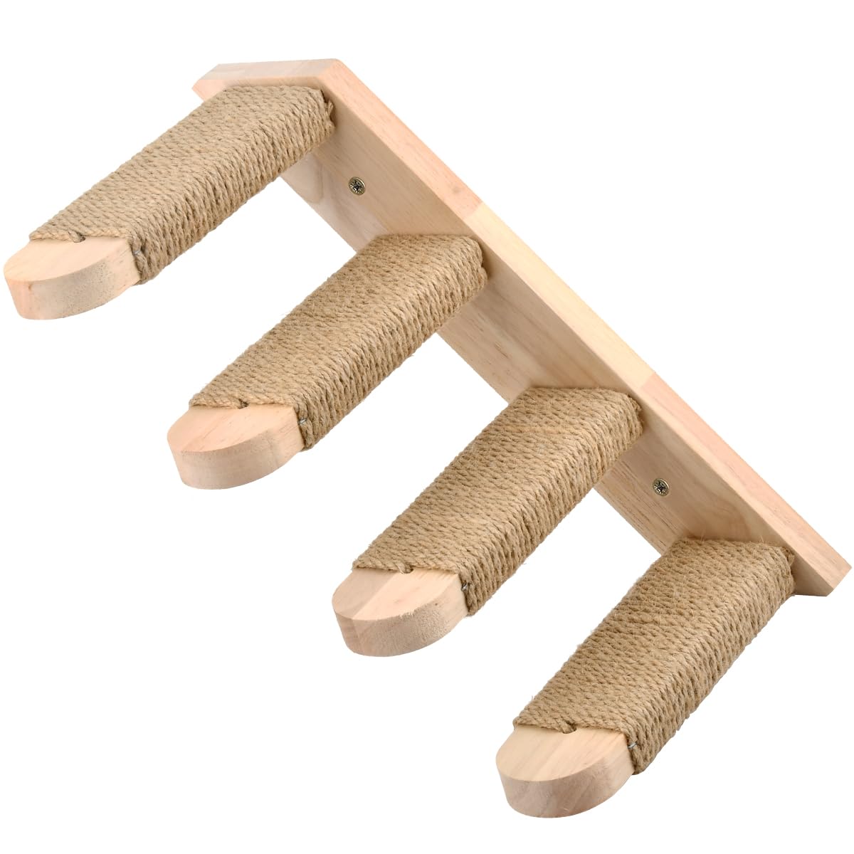Estantes de Escalada YOPEUC para Gatos, Hecho de Madera de Caucho con Rascador de Yute y Escalera de Madera Cuerda Sisal para Trepadores