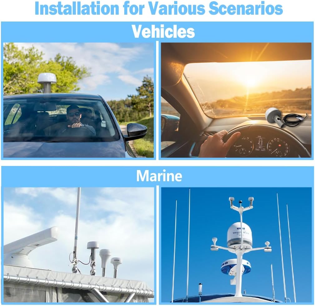 Heavy Duty Marine GPS Active Navigation Antenna Screw Mount SMA Male Waterproof
