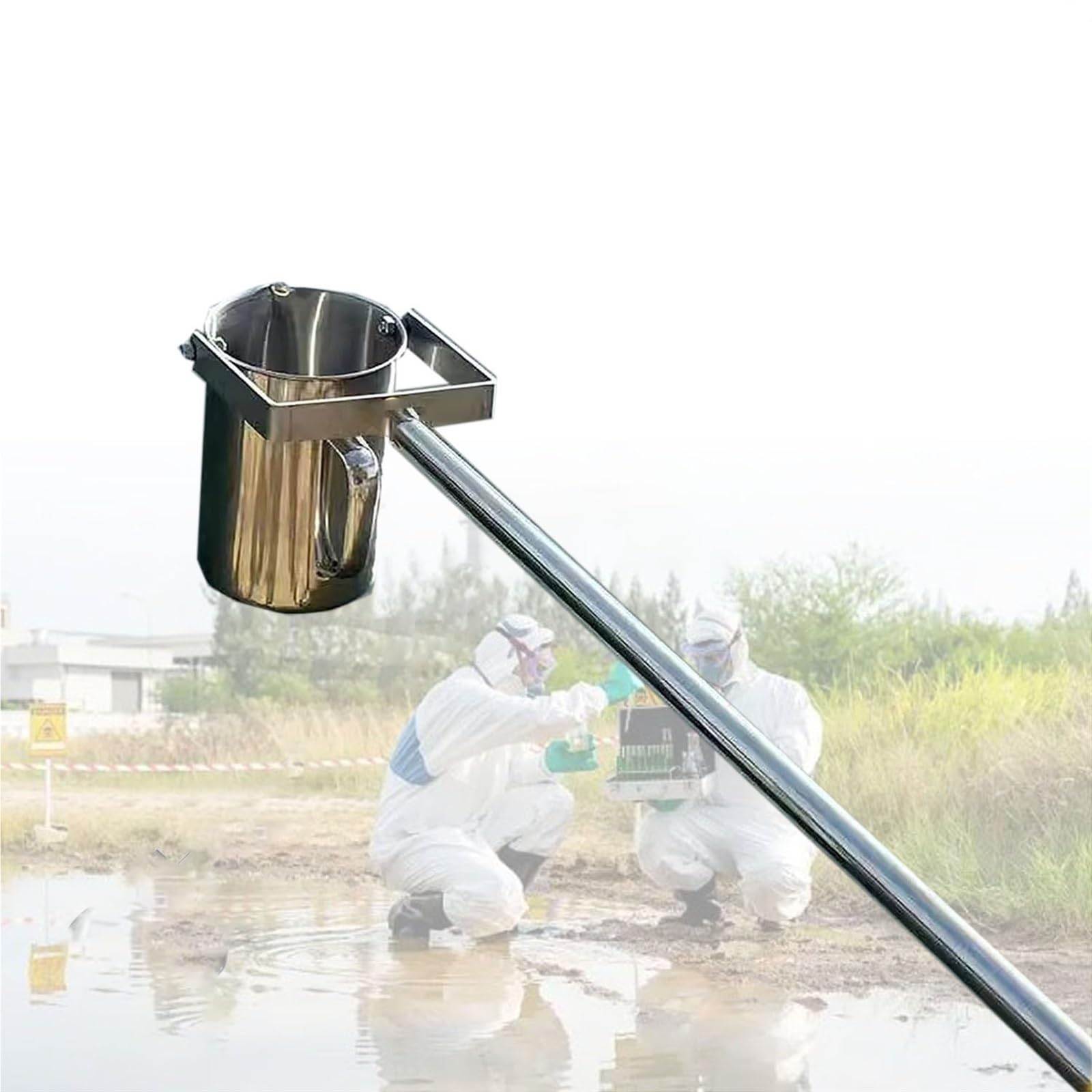 Sistema telescópico de acero inoxidable para toma de muestras de agua, 500 ml, 4 m, para depósito de estanque, río, adquisición de líquidos y herramienta de recogida giratoria