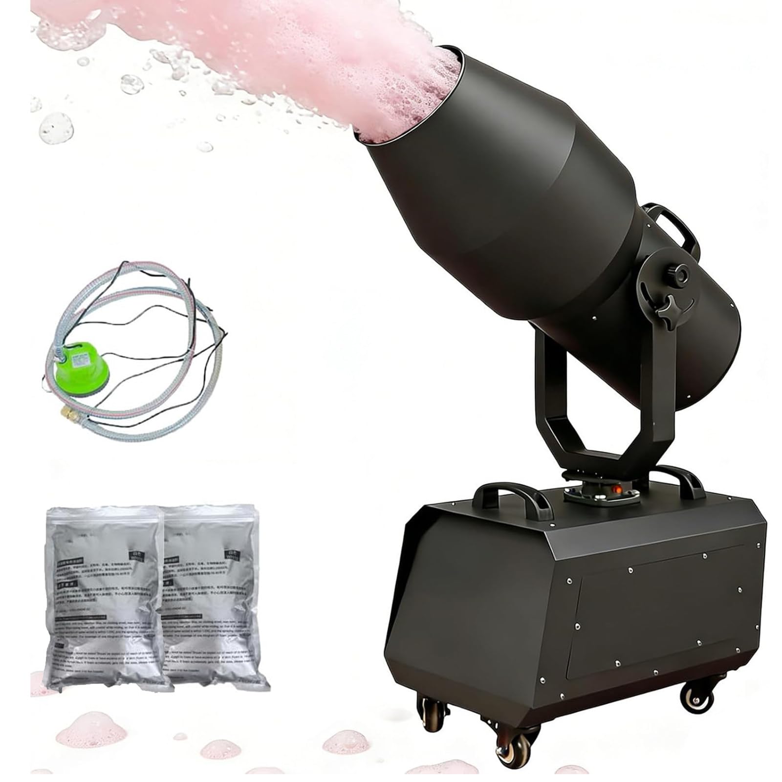 Eastnmythet Foam Machine, 2000W Stage Effect Foam Cannon, Distance 6-9m, Bubble Making Machine for Summer Pool Party, Birthdays Celebrations and Backyard Events Without LED