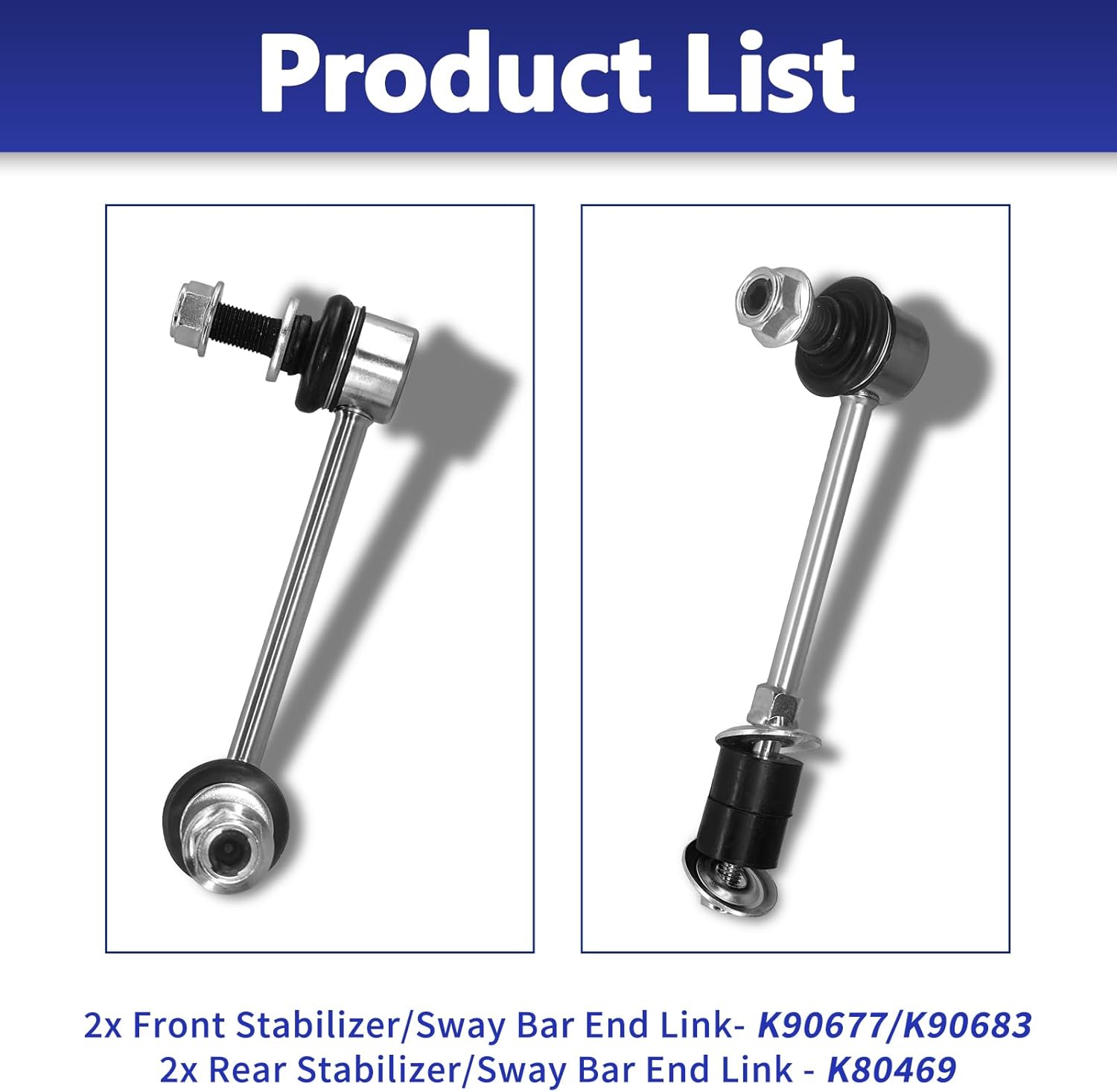 Sway Bar Links 4Pcs K90677 K90683 K80469 Front & Rear Stabilizer Sway Bar Link Compatible With 2003-2022 Toyota 4Runner 2007-14 FJ Cruiser 2003-09 Lexus GX470