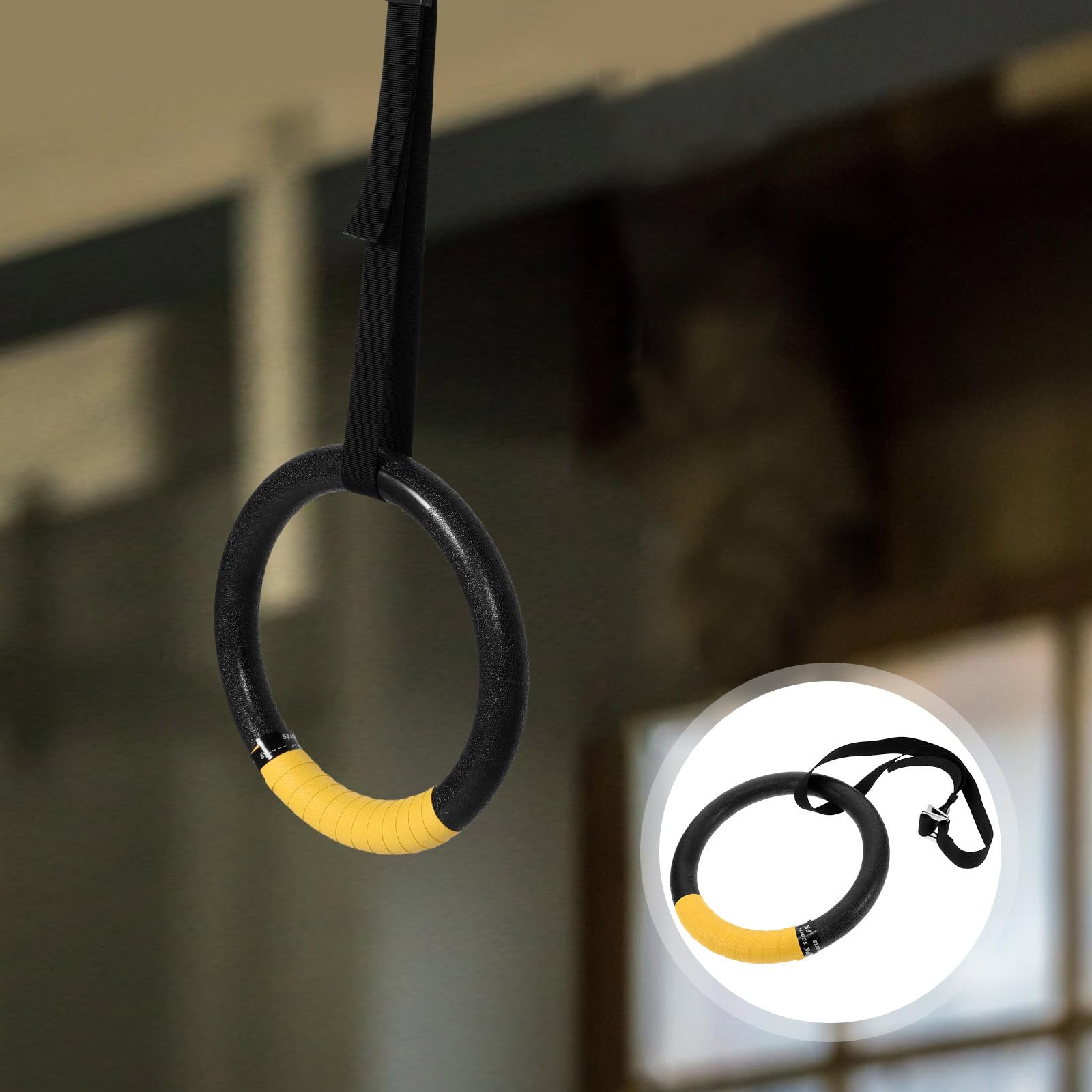 ifundom Anillos con Capacidad de Carga de 250kg de Gimnasia Ajustables Material Abs Resistente para Fortalecer Abdomen y Fuerza para Entrenamiento en Interiores y Exteriores