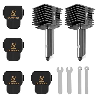 2PCS A1/A1 Mini Hotend Nozzle 0.4mm Hardened Steel Replacement Parts with 4PCS Silicone Cover for Bambu Hotend A1 Series Only Including Bambu A1/A1 Mini