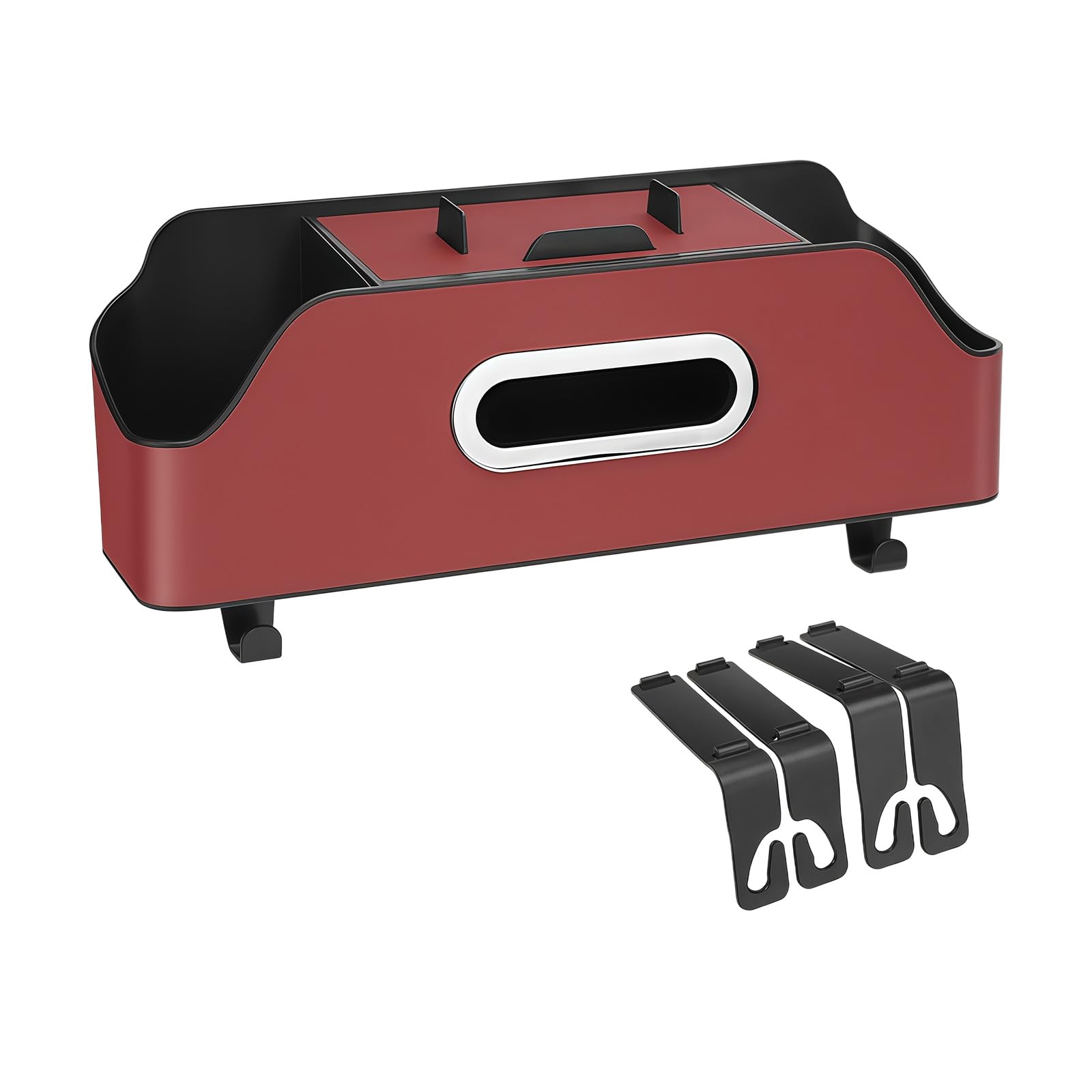 carotoe Multifunctional Back with Compartments Hooks for Storage Tissues ABS Leather Car Accessory