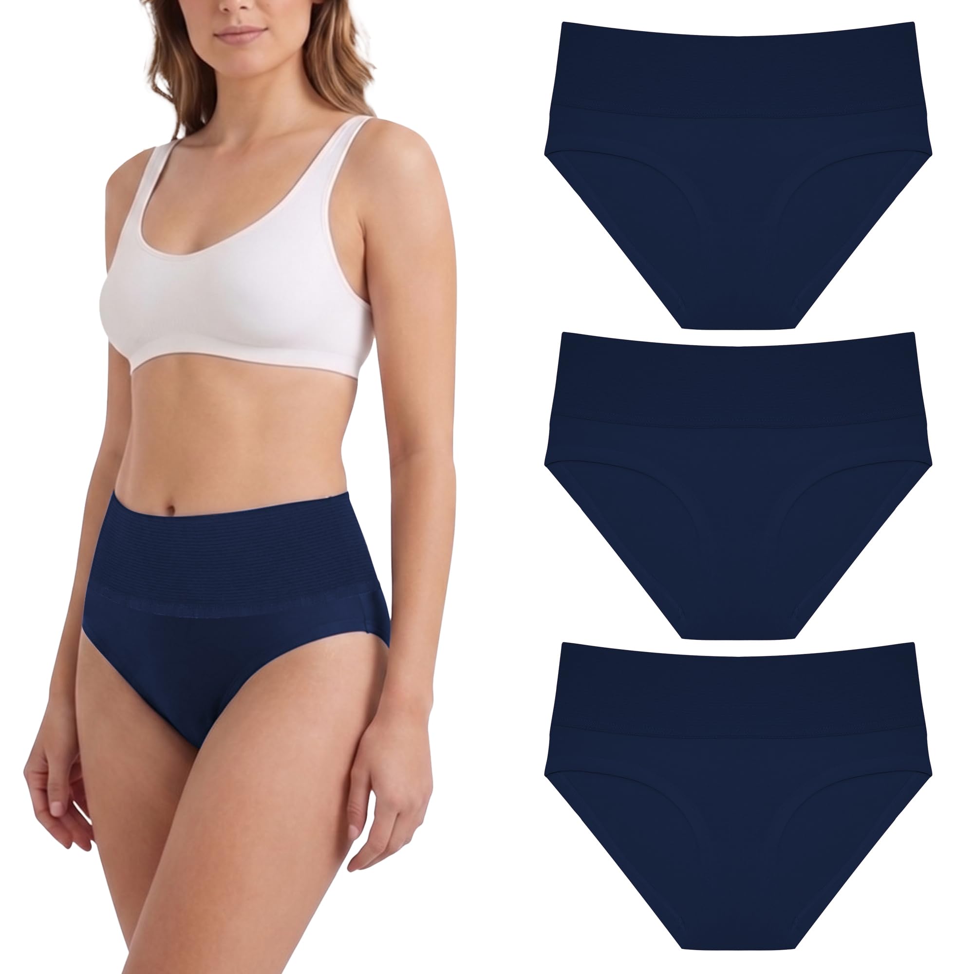 Women's Cotton Full Coverage Tummy Tucker for Women Belly Fat Control Underwear After Delivery High Waist Hipster Panties Combo Postpartum Support-picture-52