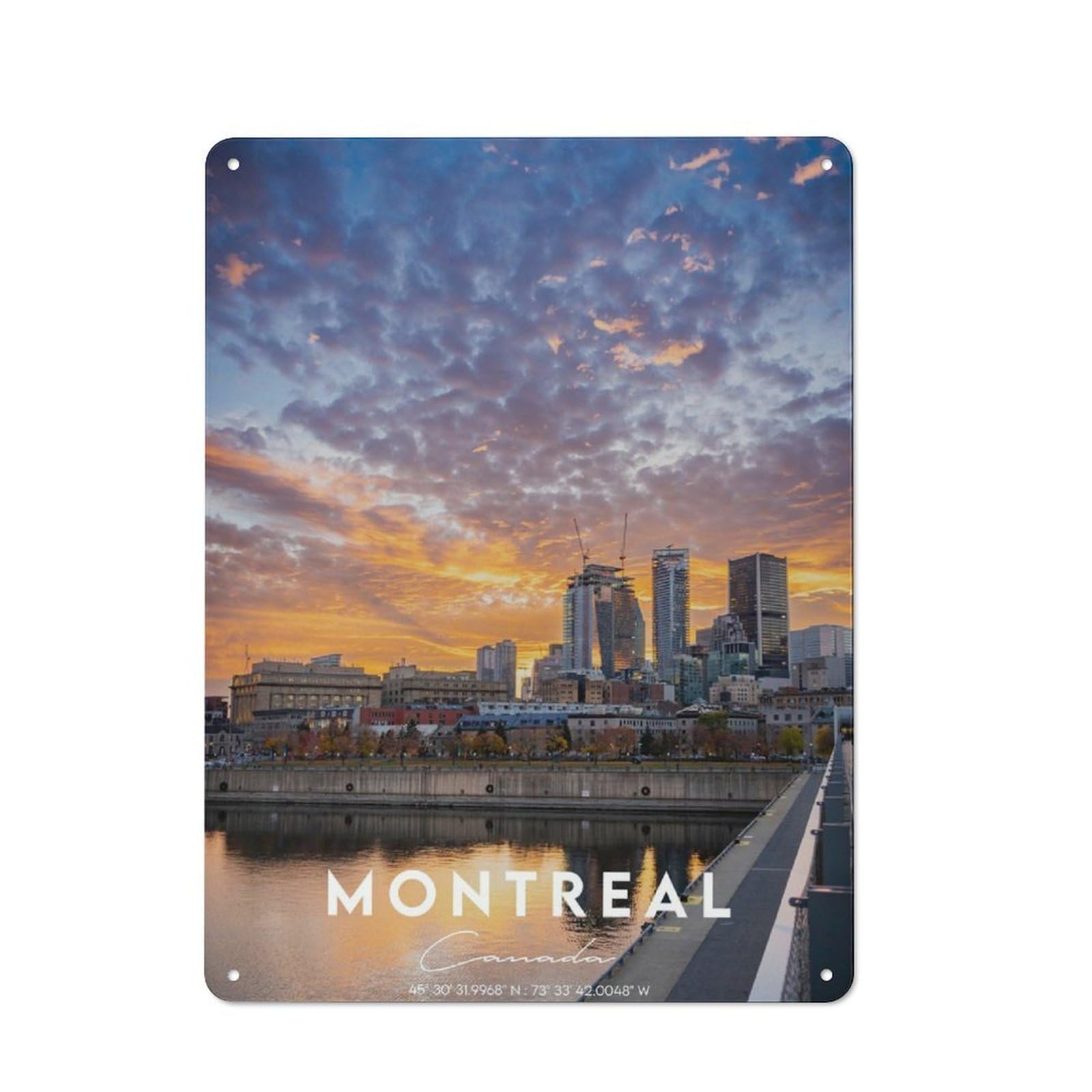 Junmoney Montreal 1 Tin Wall Plaque 40X30cm With For Pub Or Café, For Hospitality Wall Decor Collectors