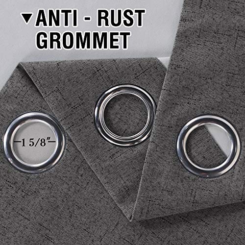 image for H.VERSAILTEX Linen Blackout Curtains 84 Inches Long 100% Absolutely Bl