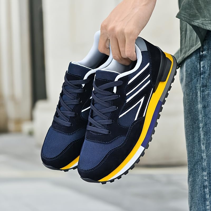 Men's All-Season Fashion Sneakers - Soft Sole, Non-Slip, Breathable Mesh, Casual Sneakers for Casual Attire & Outdoor Activities, Seasonal Fashion Shoes Trendy Casual Wear Robust Rubber Sole3