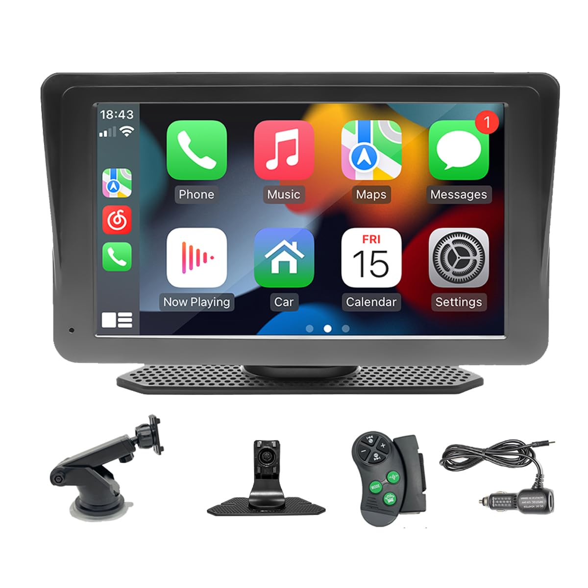 Ricevitore autoradio wireless per autoradio con touchscreen IPS portatile da 7 pollici e Android Auto con collegamento specchio Youtube Bluetooth AUX FM trasmettitore scheda TF