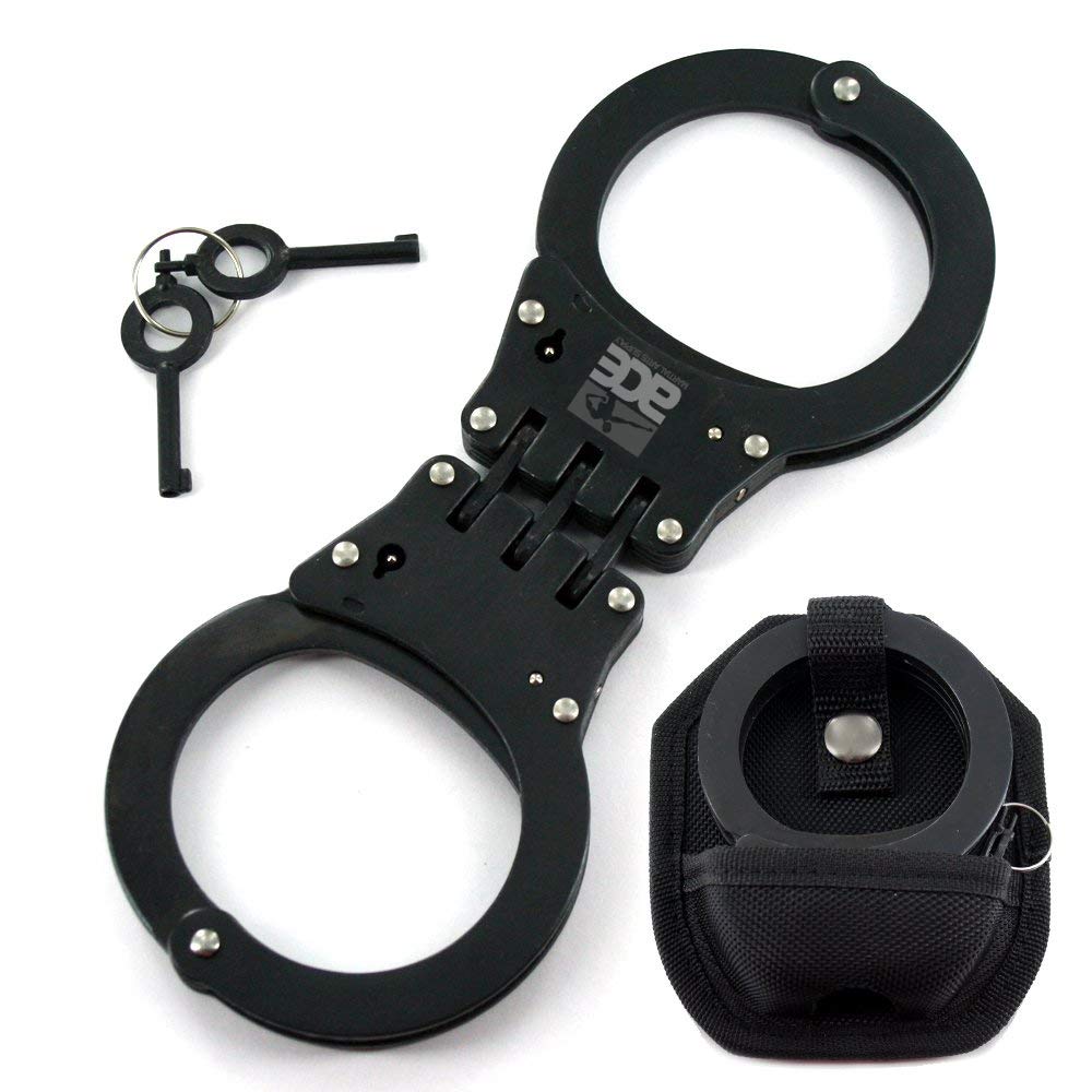 Ace Martial Arts Supply Heavy Duty Handcuffs and Keys (Black Hinge)