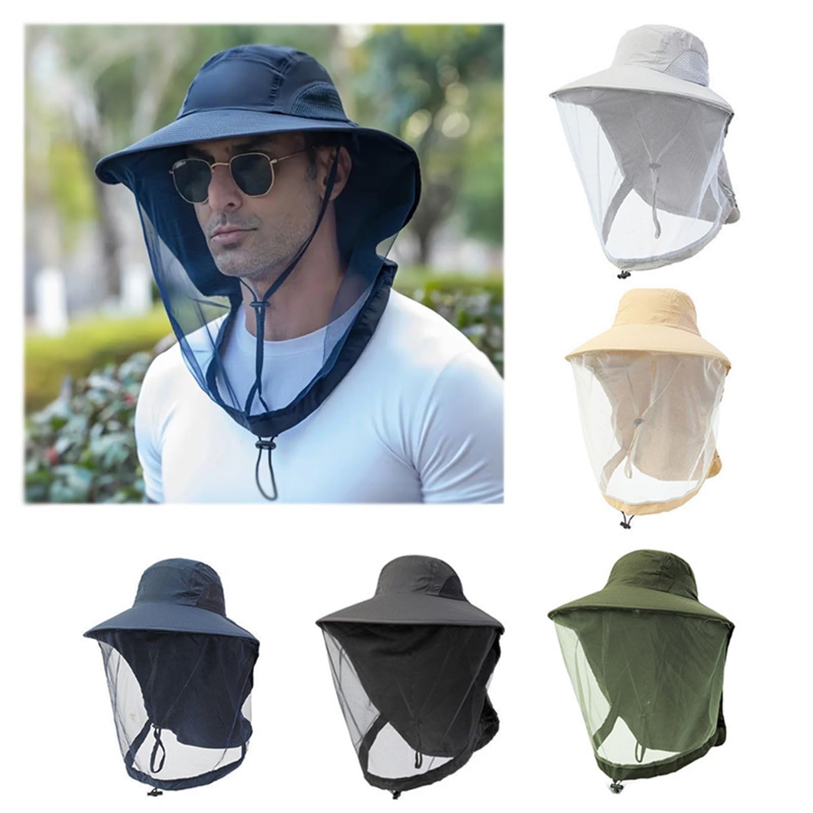Czapka outdoorowa, Odkryty uniseksowy kapelusz siateczkowy, wielokolorowy(Blue)