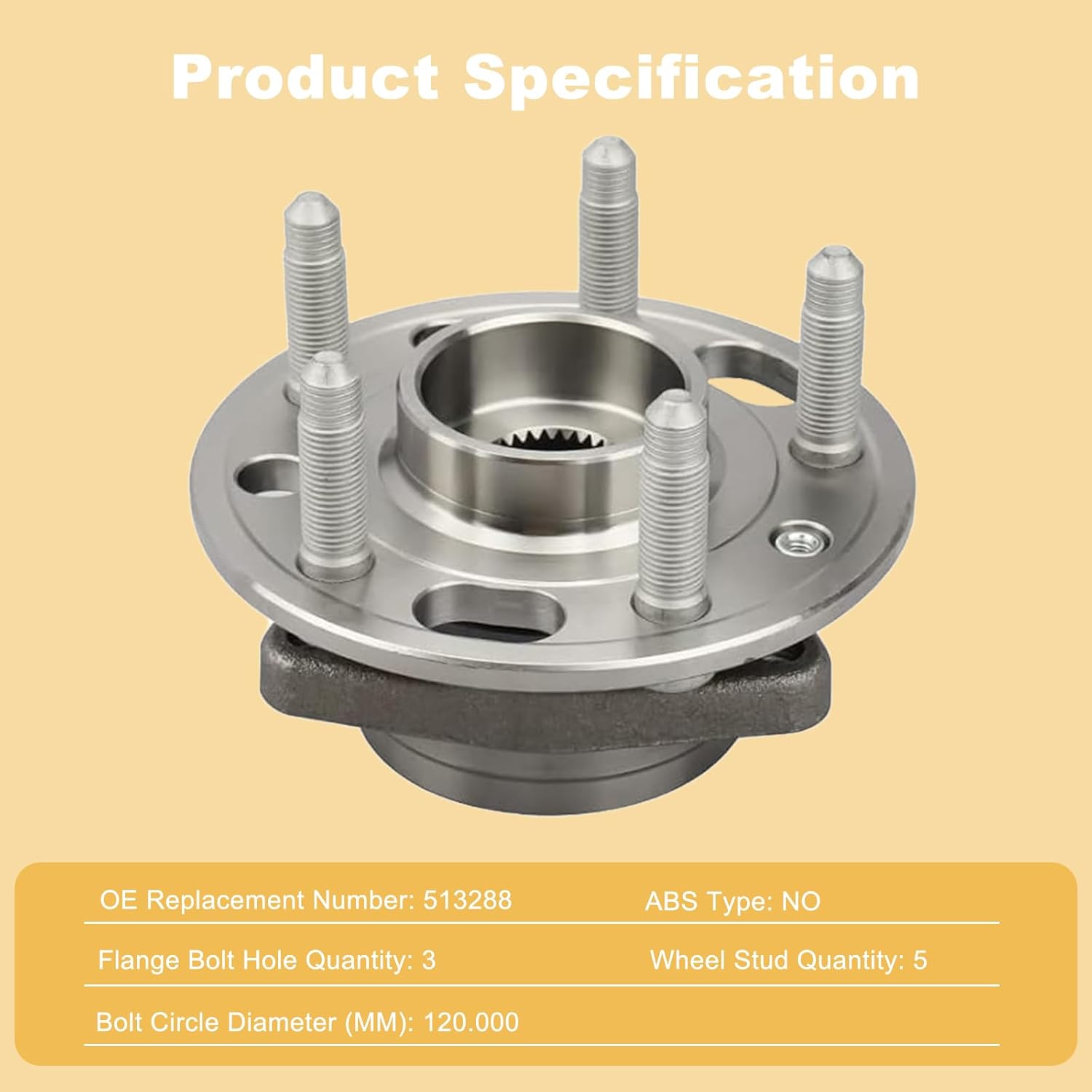 513288 Pair 2 Front/Rear Wheel Hub & Bearing Assembly for Chevrolet Malibu Impala Equinox Buick Regal Lacrosse Cadillac CTS XTS GMC Terrain Saab 9-5