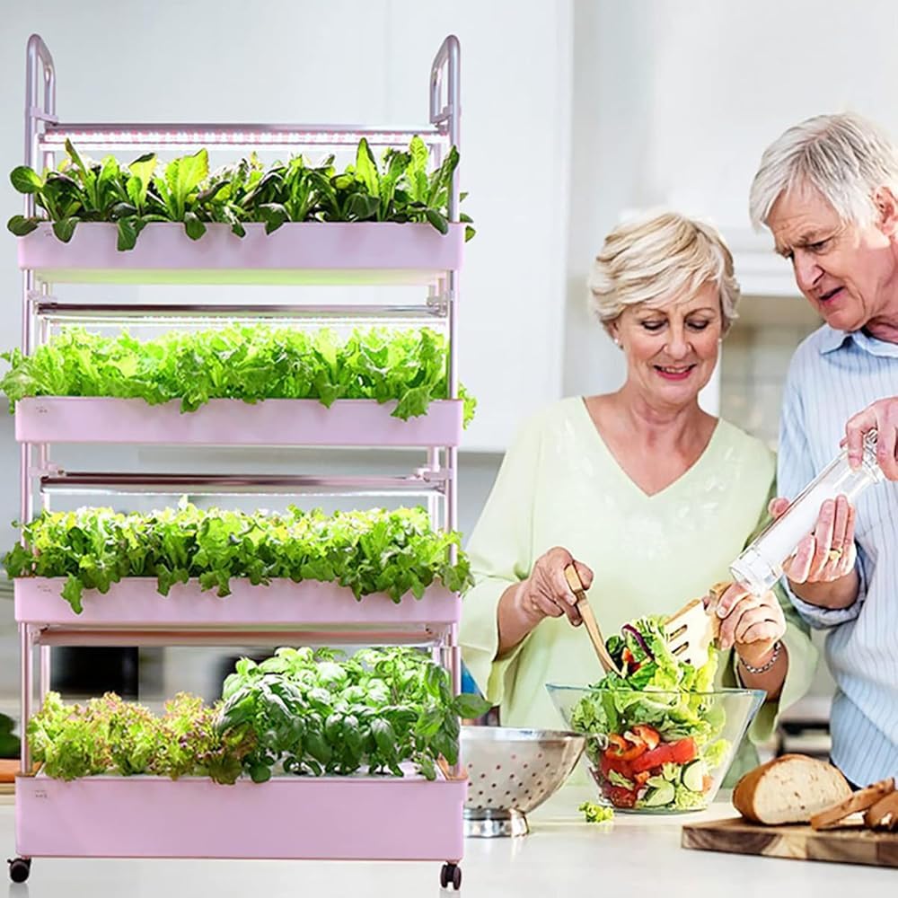 Sistema de plantación hidropónica con luces LED automáticas, torre de cultivo vertical para interiores, equipo de plantación inteligente multicapa sin suelo