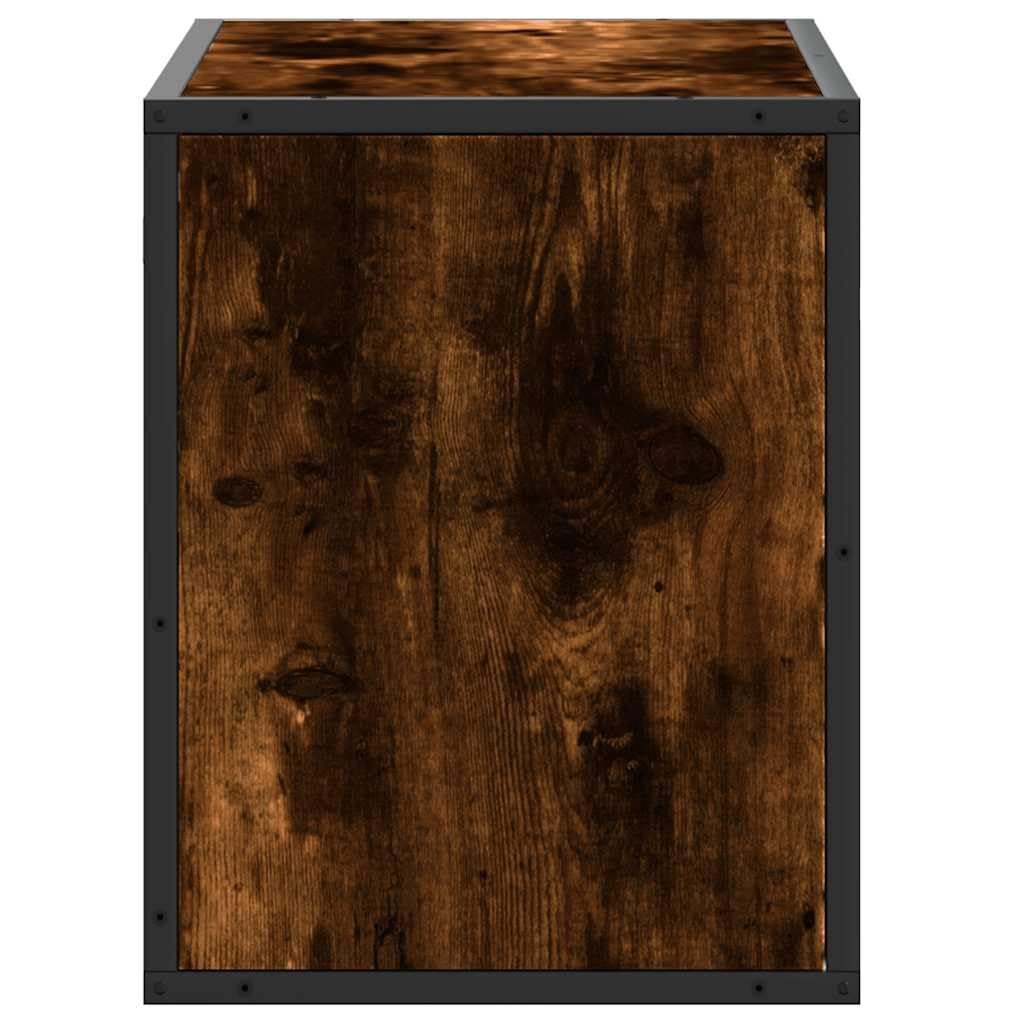 Mobile TV sospeso, effetto rovere affumicato, 60 x 31 x 39,5 cm, credenza sospesa in legno e metallo, mobile TV moderno per soggiorno, design industriale