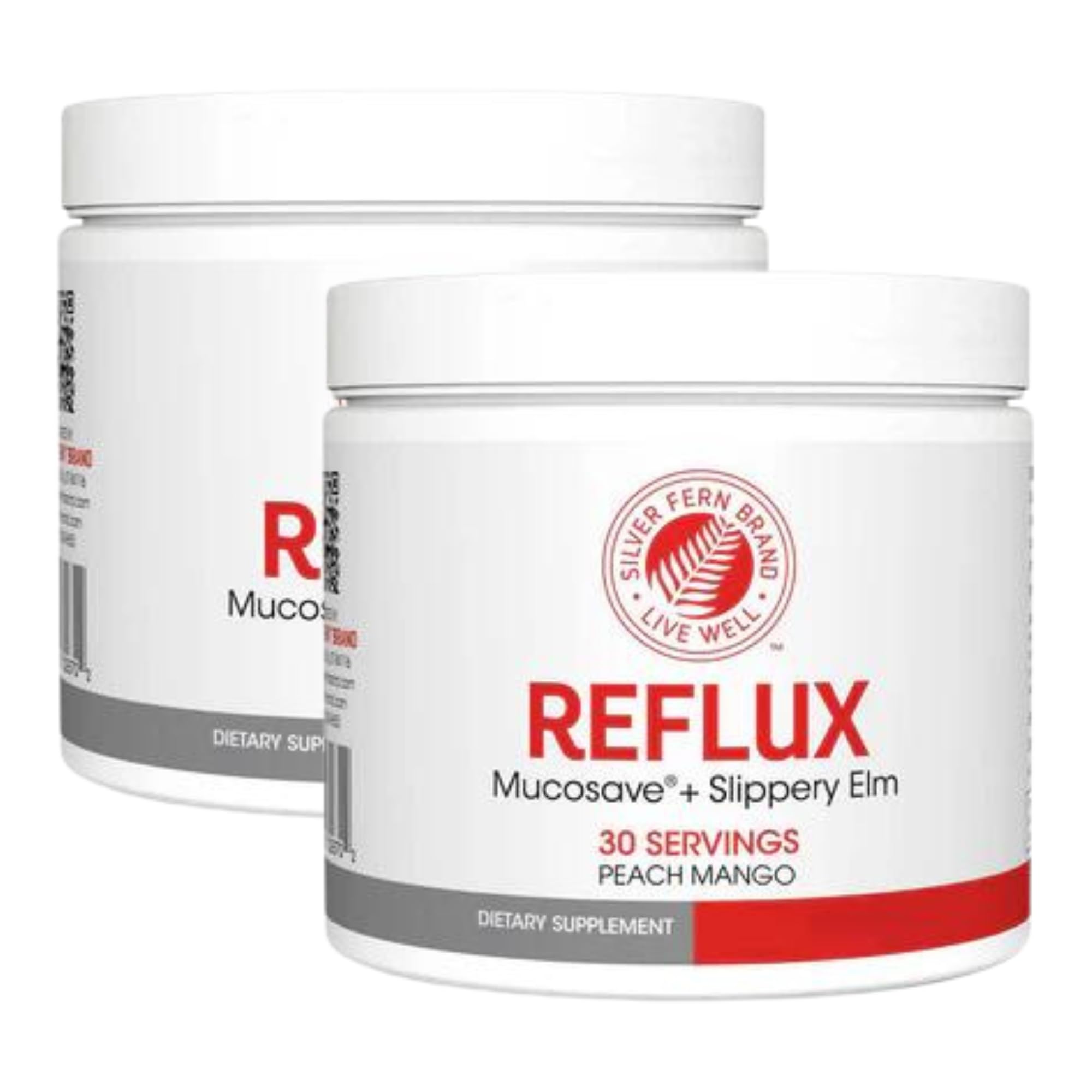 Sponsored Ad - Reflux Digestive Supplement - Peach Mango Flavor - Each Tub = 30 Scoops = 30 Servings - Mucosal Support for Acid Issues - with Mucosave FG and Slippery Elm Bark (2 Tubs)