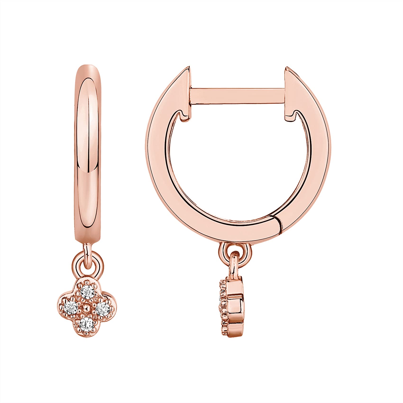 PAVOI 14K Gold Plated S925 Sterling Silver Post Lightweight Drop/Dangle Huggie Earrings for Women | Religious Ornament: Cross, Evil Eye, Clover,