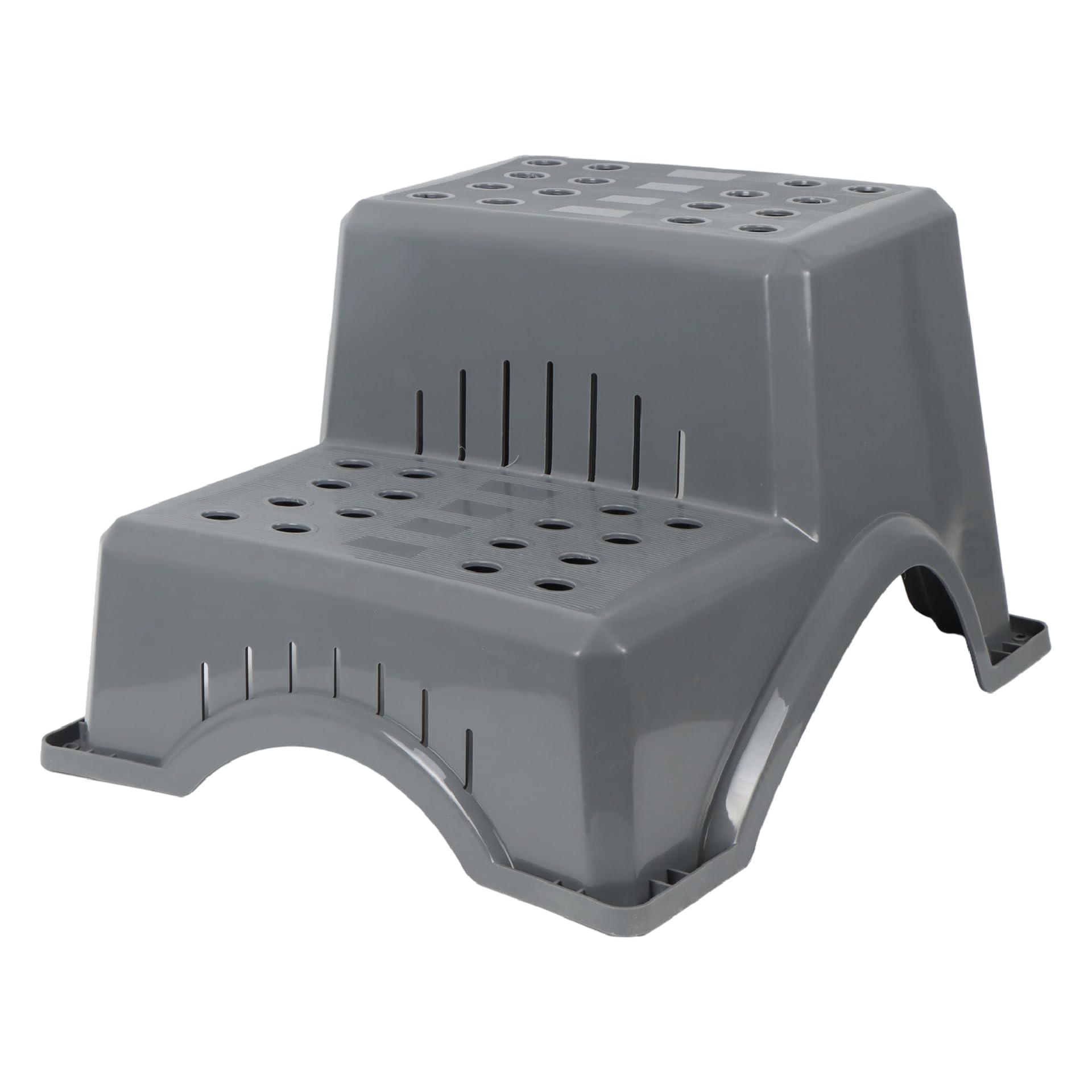 Streetwize  Grey Plastic Double Step Stool-Anti-Slip  in Size 2-Step, Sports Direct