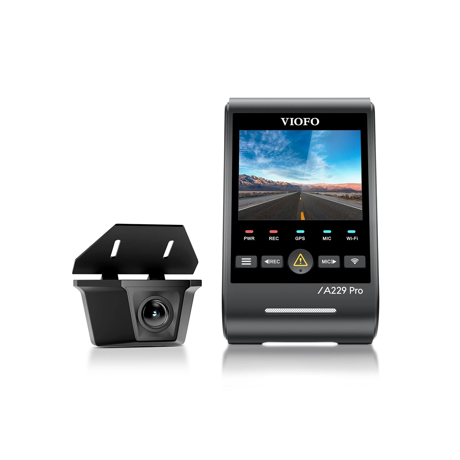 Viofo A229 Pro W 2 Kameralı Ön+Arka Su Geçirmez 4K+2K Sony STARVIS 2 Sensör GPS'li Araç Kamerası
