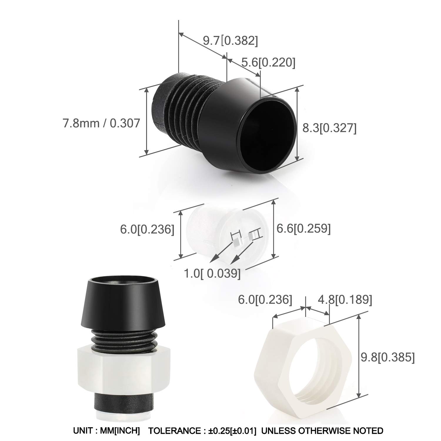 Chanzon 50x LED-Halter 5 Mm – Schwarzer Kunststof Produktbild-Vorschau 3