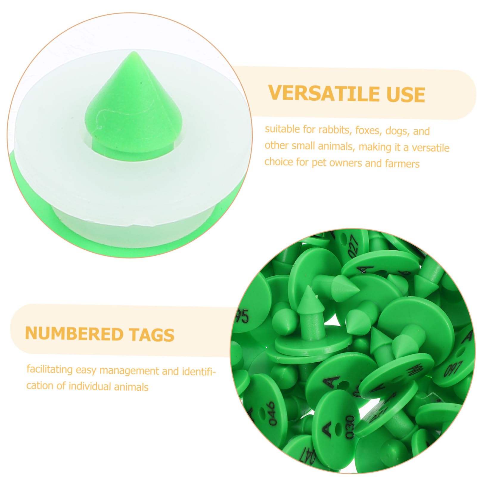 Etichette Auricolari Numerate con Colori Vivaci Resistenti Agli Urti 100 Pezzi per Identificazione in Allevamenti e Monitoraggio Bestiame per Conigli e Piccoli Animali
