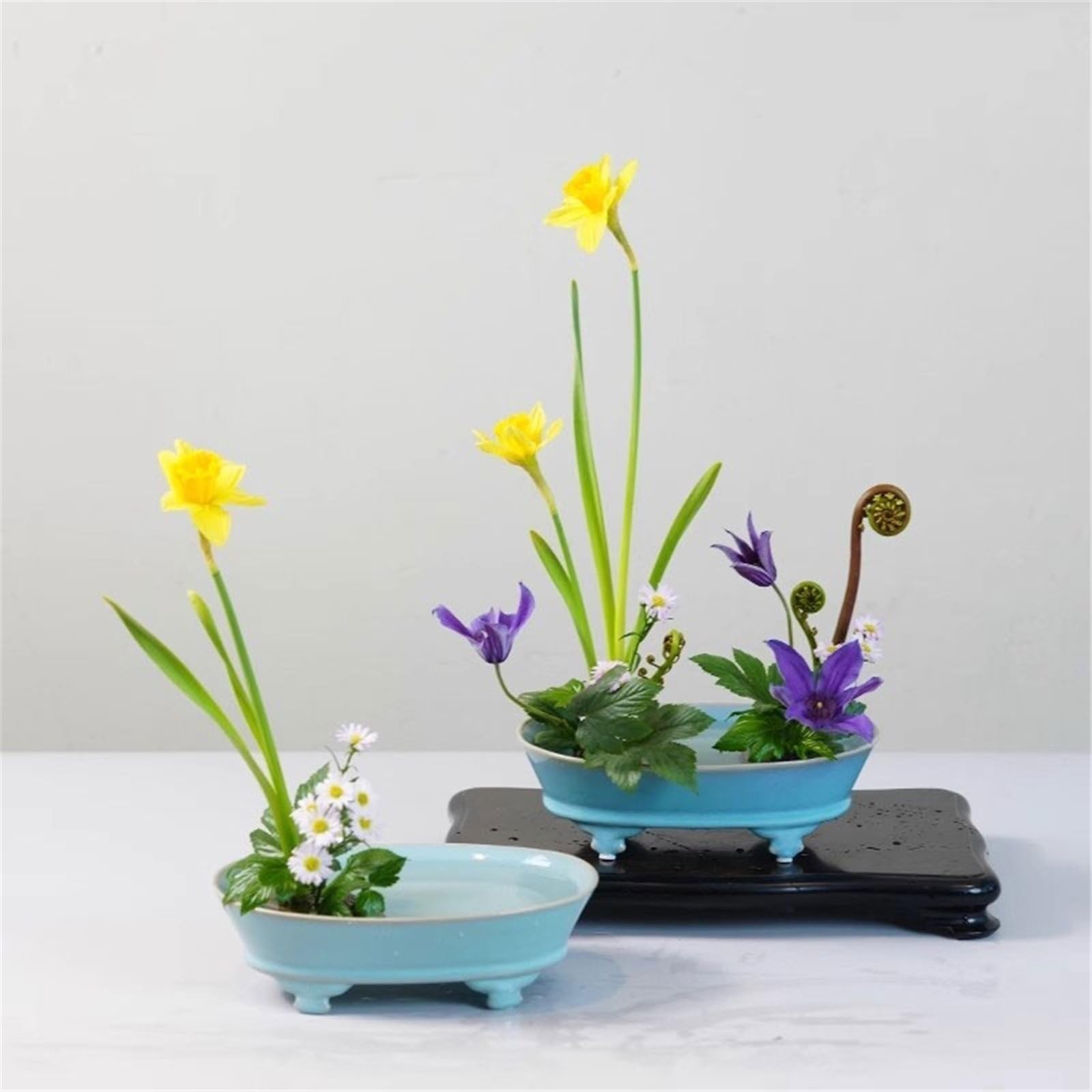 Platillo para Plantas Plato Decorativo Chino de imitación con Motivos Florales Antiguos, Ideal for jardinería doméstica. Bandeja Goteo for Plantas cerámica