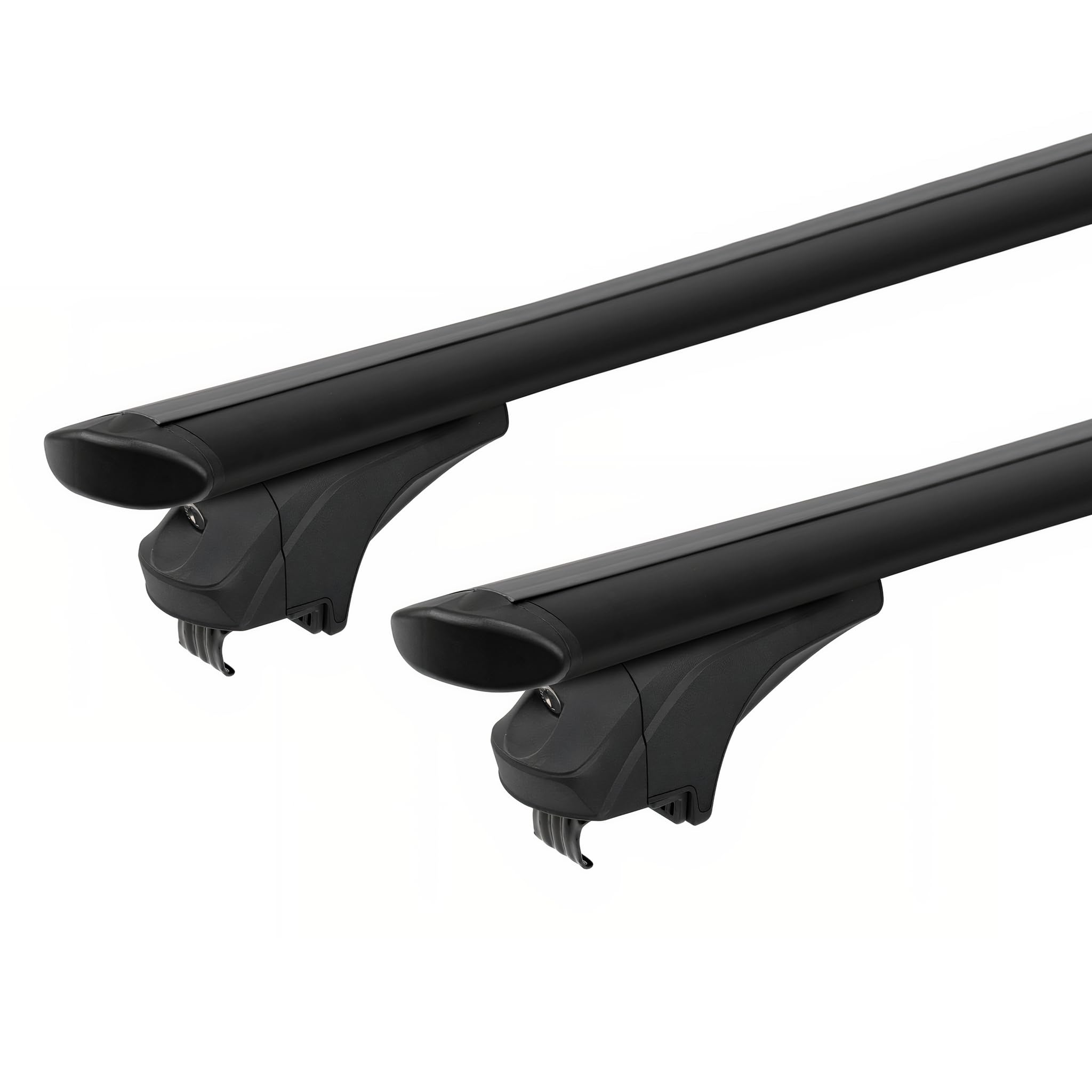 Menabo Belki Bagażnika Podstawowe Pasujące do Ford Kuga III 2020-2025 Aluminium Czarny 2 Szt Offene Reling do Bagażnik Rowerowy, Uchwyt na Narty, Dachboxen Zamykane