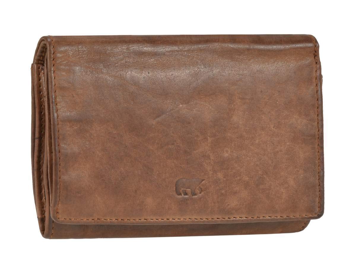 Bear Design Cartera de piel para mujer, 9 compartimentos para tarjetas, color marrón
