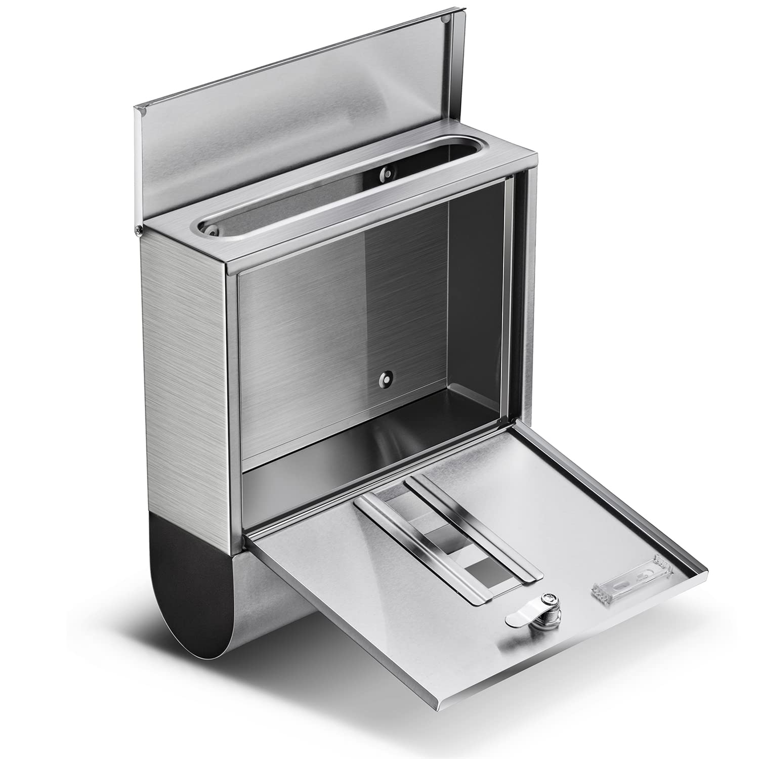 Cassetta Delle Lettere In Acciaio Inox Qobobo - Con Porta Giornale, Finestra E Chiavi, 33.2x30.7x9.4cm - Foto 2