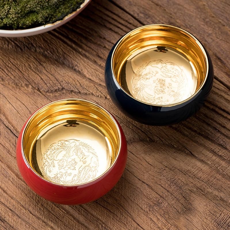 Tazas de té Pequeñas Taza de degustación té personal cerámica for el propietario Tazón dorado individual Juego taza grande Taza de té de Kungfu(B)