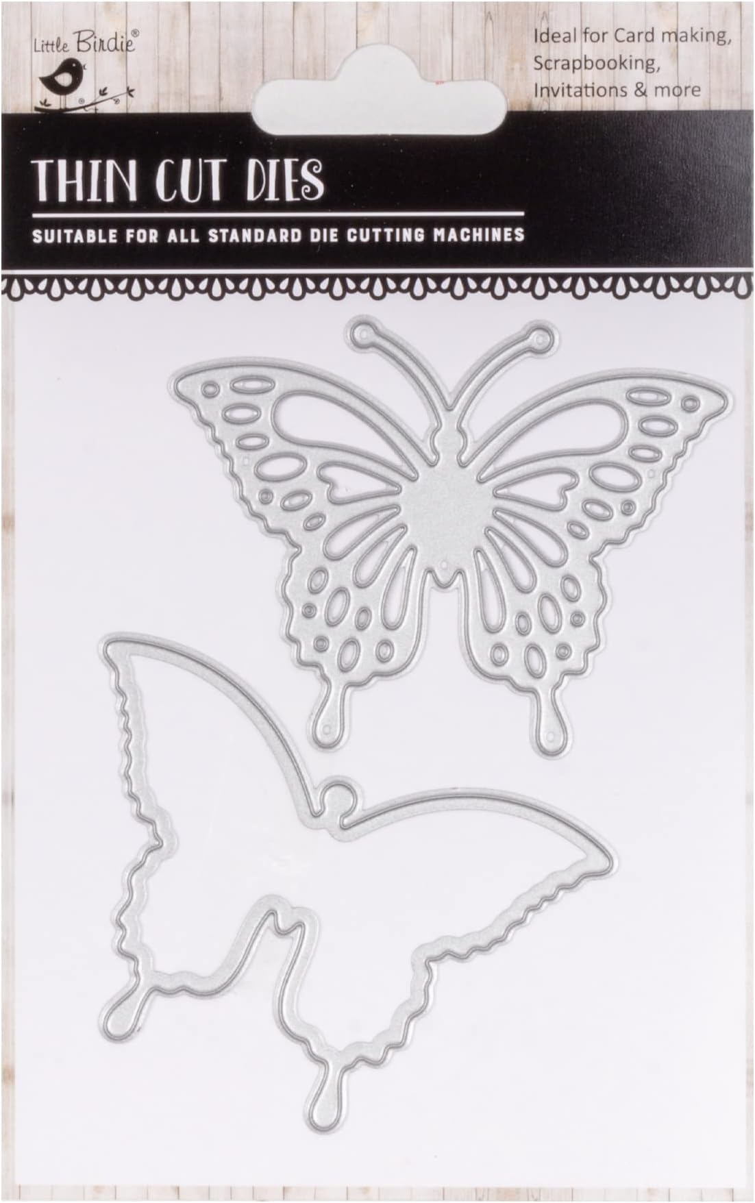 Little Birdie Thin Cut Dies Beauteous Butterflies Design|DIY Scrapbooking & Card Making |Perfect for Using with Cardstock, Glitter Foam & Handmade Papers |Set of 2pc S