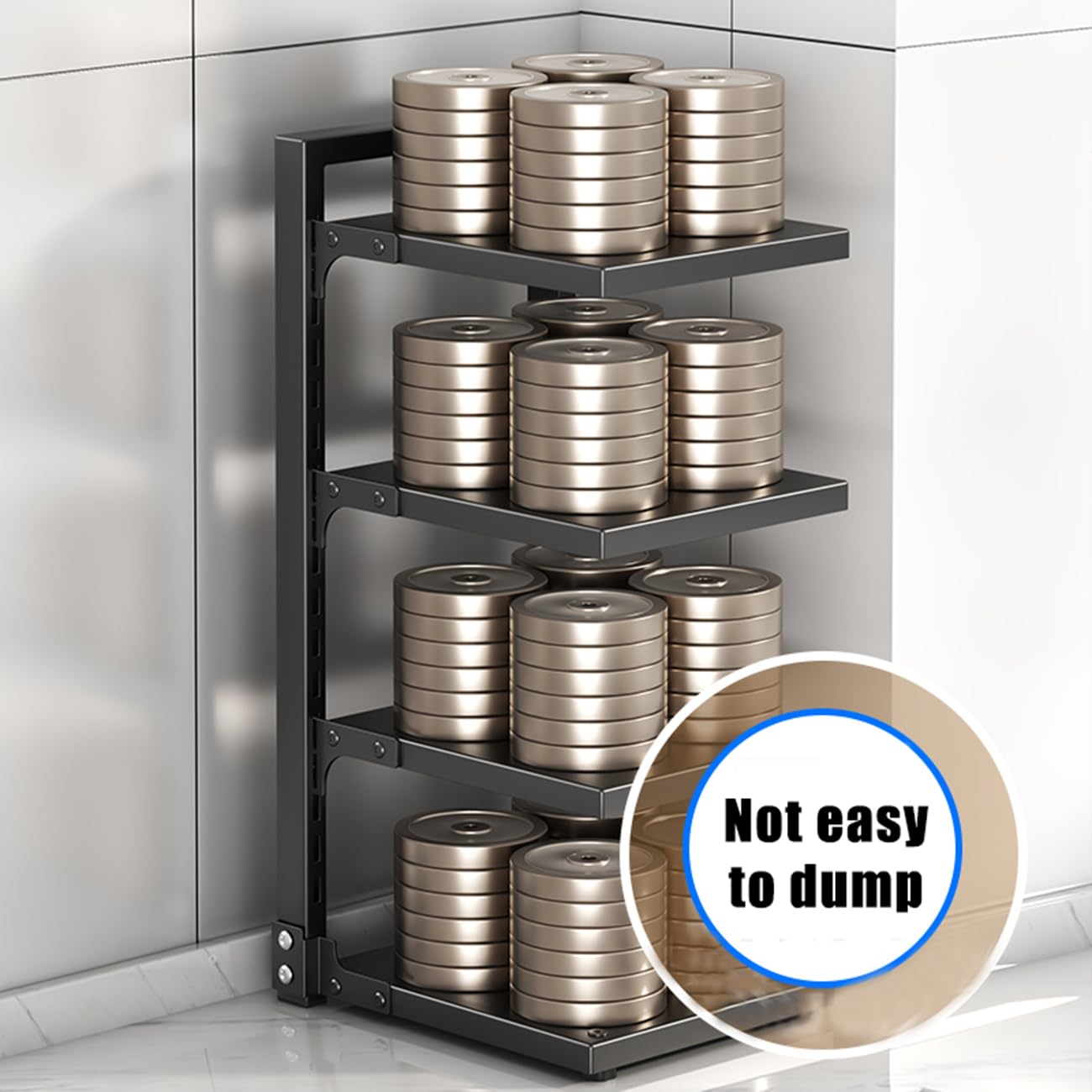 Range Rangement Casseroles, 5 Niveaux Détachable Et Réglable en Hauteur Porte Casseroles,Rangement Cuisine pour Les Ustensiles De Cuisines Poêles, Casseroles, Couvercles,Blanc,5 Tier