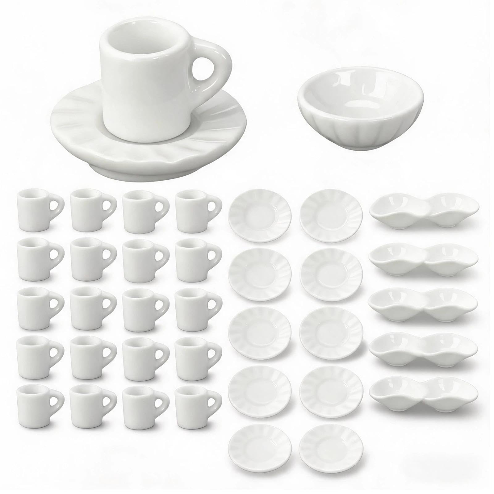 Tasses Miniatures 40 Pièces, Accessoires de Cuisine Miniatures, Forme de Simulation, Style Mignon, Résine/Plastique Cuisine Miniature, Adapté au Jeu de Rôle, Accessoires, Décoration de Table
