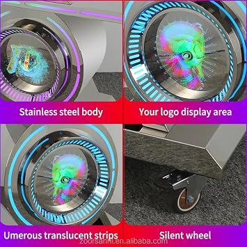 Ultra Portable DJ Table Stand with LED Ambient light,Stainless Steel DJ Booth Luminous Portable bar Counter with 3D LED Screen For Nightclub,Parties,Rental Business.