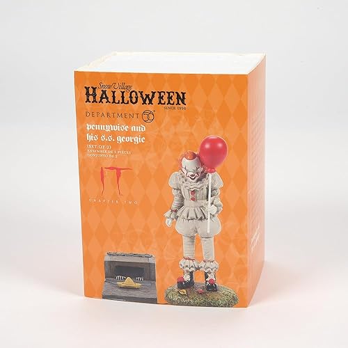 Miniatura 7 de Department 56 Snow Village Accessories Halloween IT Chapter Two Pennywise and The SS Georgie - Juego de figuras de 3.75 pulgadas, multicolor