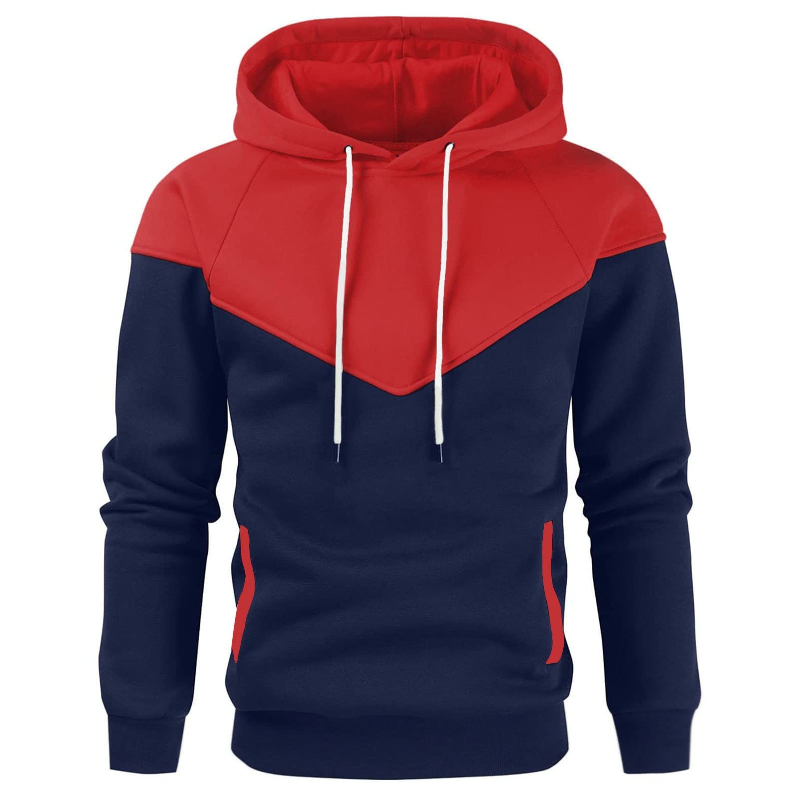 Mens Designer Red And Black Designer Hoodie Zip-up Hoodies