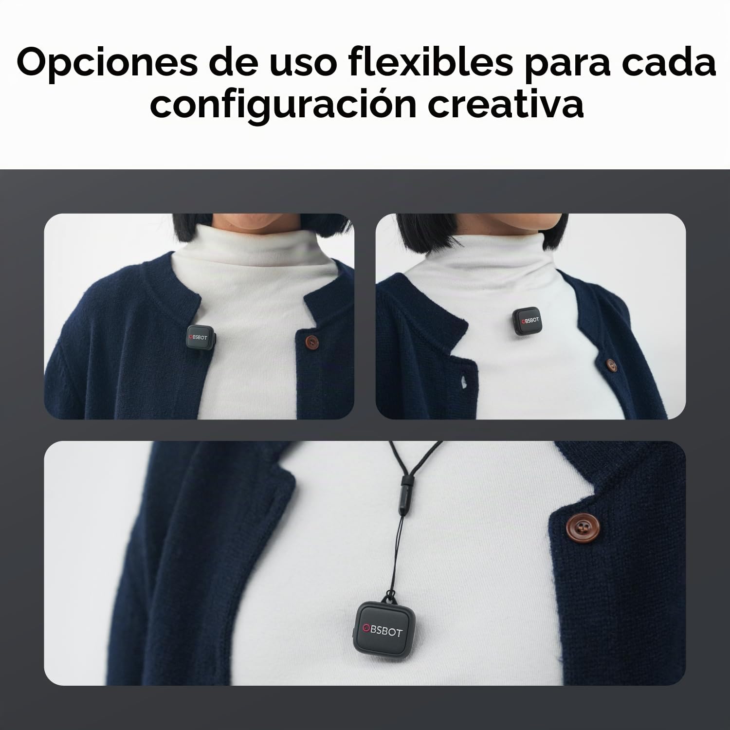 OBSBOT Tiny 3 Lite Webcam Paquete con Smart Remote 2 Y Micrófono Vox SE