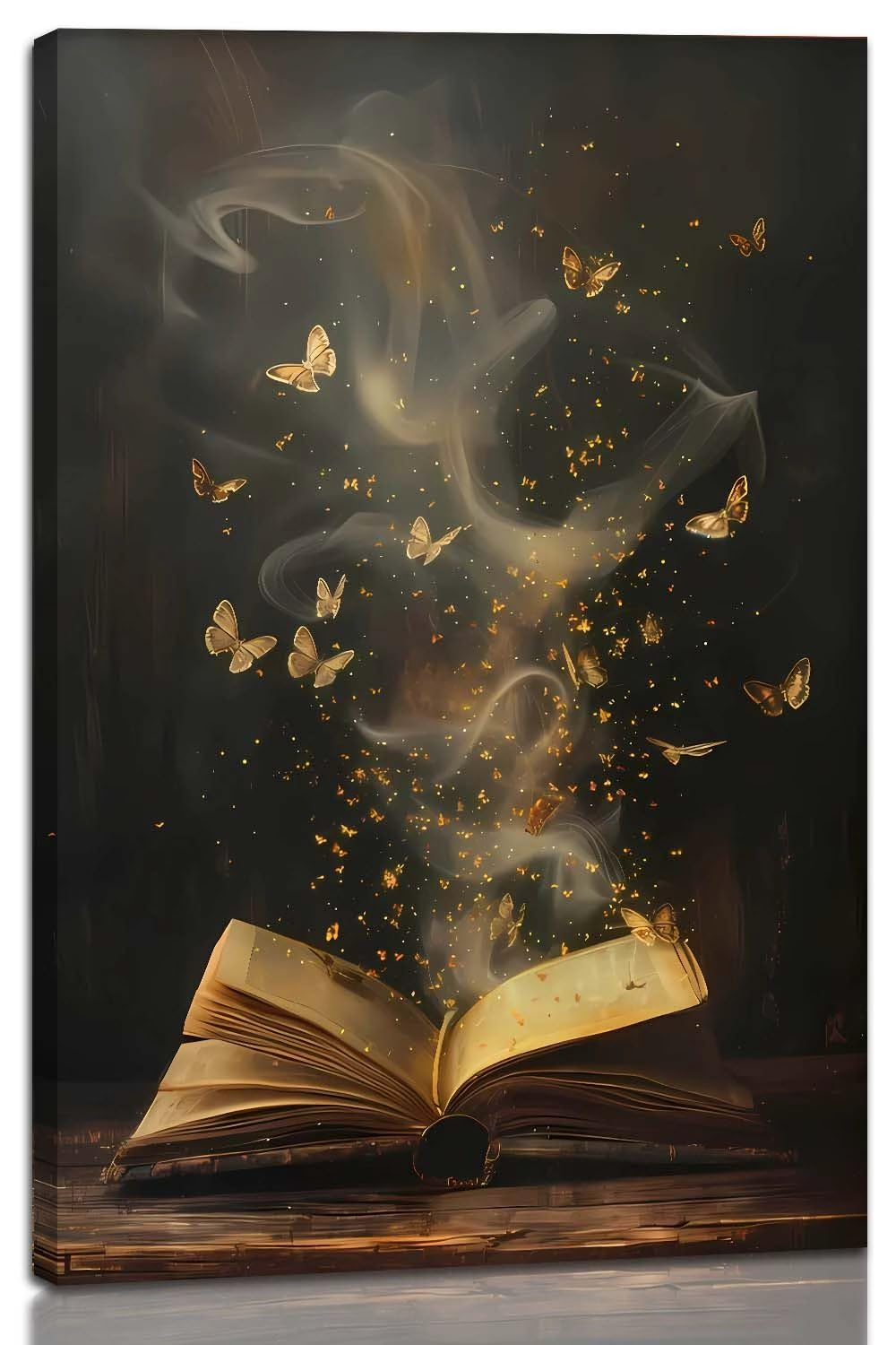 Framed Moody Victorian BookishCanvas Wall Art Dark Academia Library Canvas Wall Decor Picture Painting Artwork Vintage Dark Academia Bookish Decor Wall Art Print for Gallery Library Bookstore