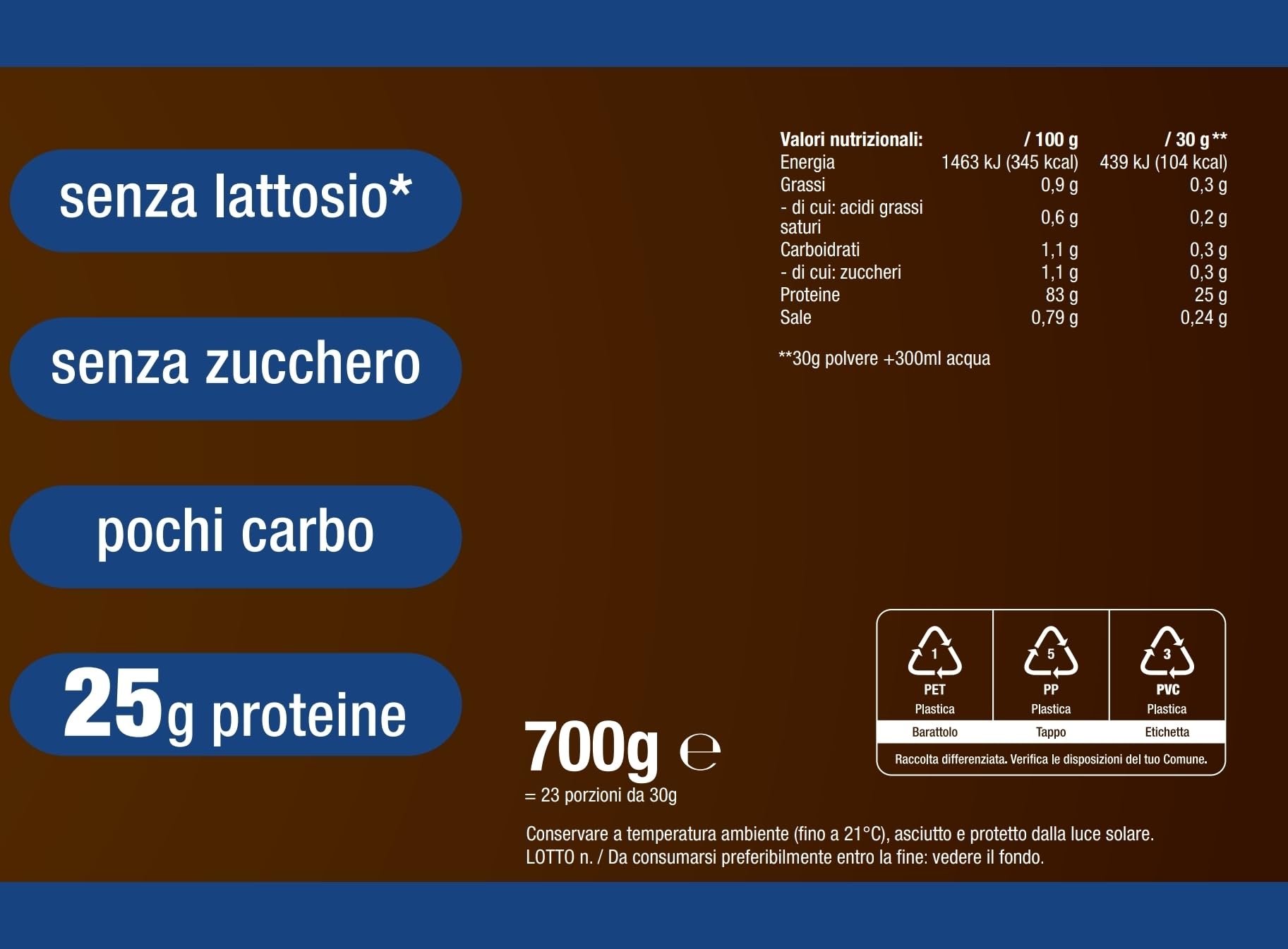 ONEMORE Chocobomb ISO Whey Protein Cioccolato - Proteine Isolate del Siero di Latte - Zero Zuccheri Aggiunti - Alta Digeribilità - Recupero Muscolare Post Workout
