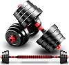 Adjustable Dumbbells Weights Set pair Home Gym Fitness for MenWomen Barbell Set 2-in-1 with connector Strength Training Fitness 10KG5KG2