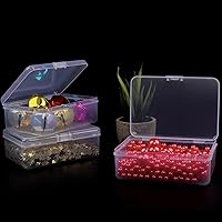 Vista 7 de Mini contenedores de almacenamiento de plástico transparente, recipientes de plástico vacíos con tapas, tapa con bisagras para cuentas, tapones