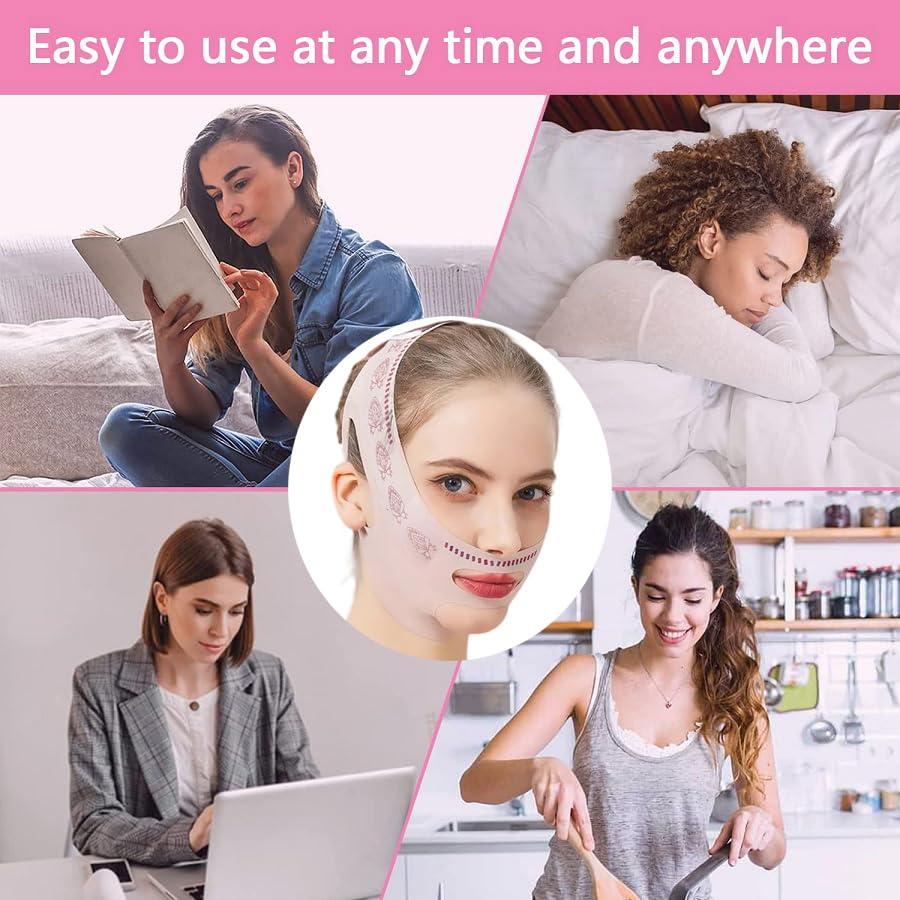 Miniatura 6 de 1 correa de elevación facial Fanning V Line  Vendaje de elevación de barbilla y mejillas para levantamiento de cara en V  Correa para máscara de