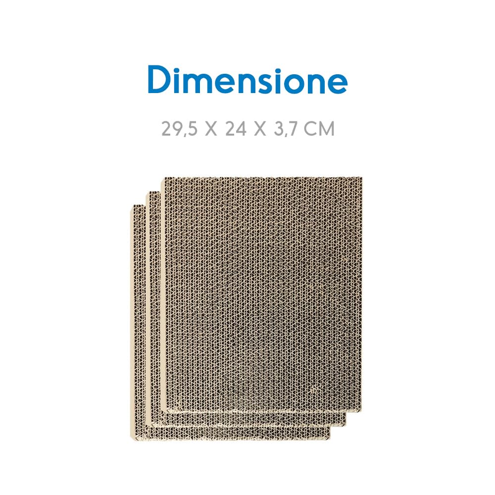 Cartone Di Ricambio Per Tiragraffi Triangolo Record – Confezione Da 3 Pezzi, Usabile Su Entrambi I Lati, 29.5x24x3.7 Cm