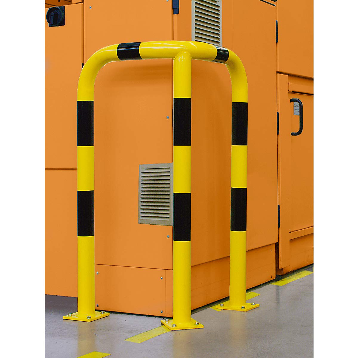 kaiserkraft | Eck-Rammschutzbügel | Ø 76 mm | für innen | Höhe 1200 mm