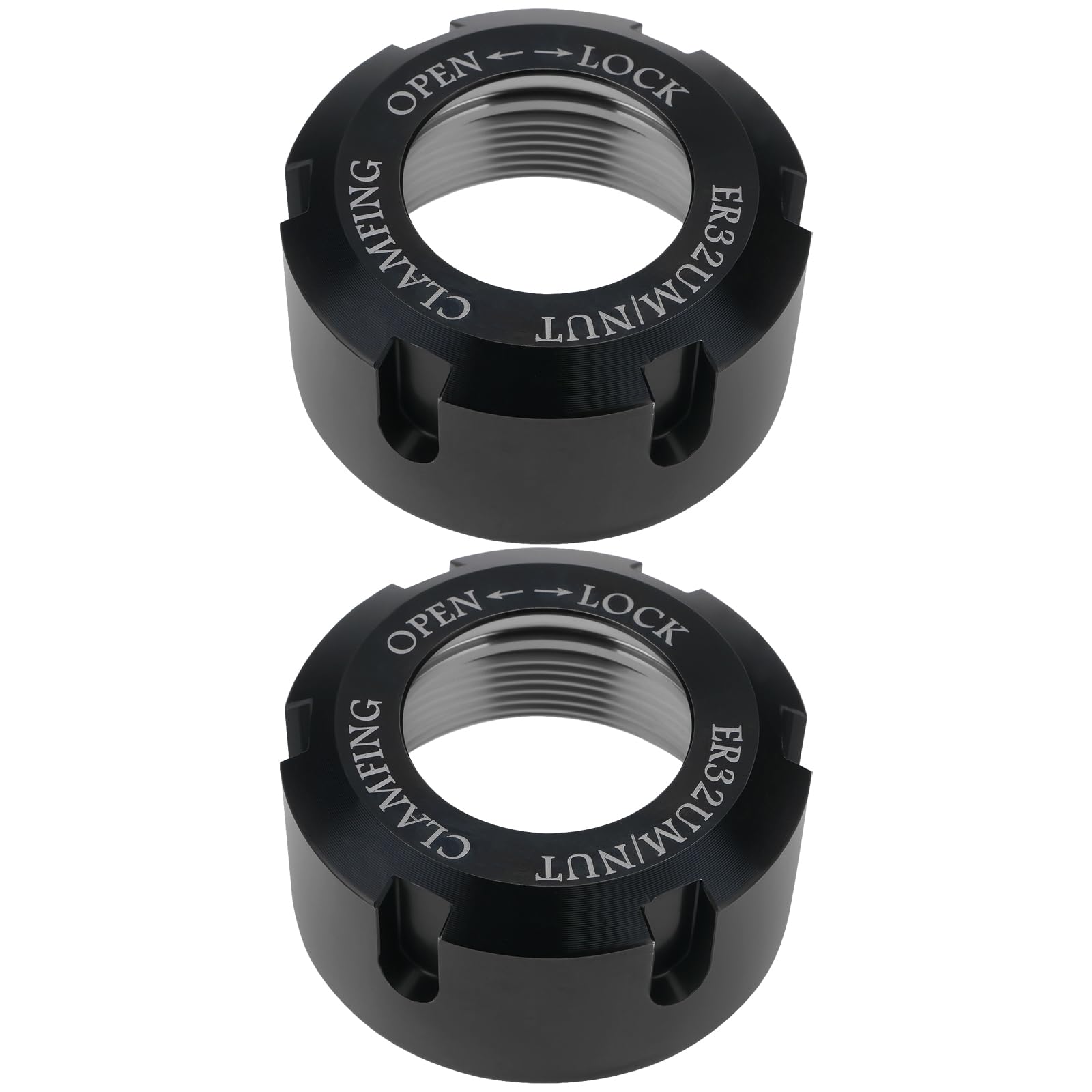 LT Easiyl 2PCS ER32 Collet Clamping Nuts M40x1.5 Diameter 49.5mm Aperture 27mm for CNC Milling Chuck Holder Lathes ER32 Tool Holder Nuts Black