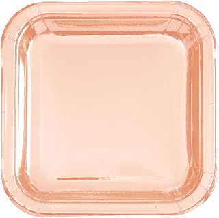 Rose Gold Foil Dessert Plates, 7
